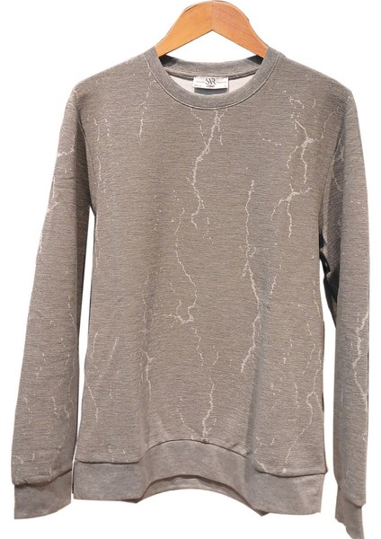 Mermer Desen Rahat Kalıp Sweatshirt fırsatları