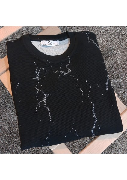 Mermer Desen Rahat Kalıp Sweatshirt fiyatları