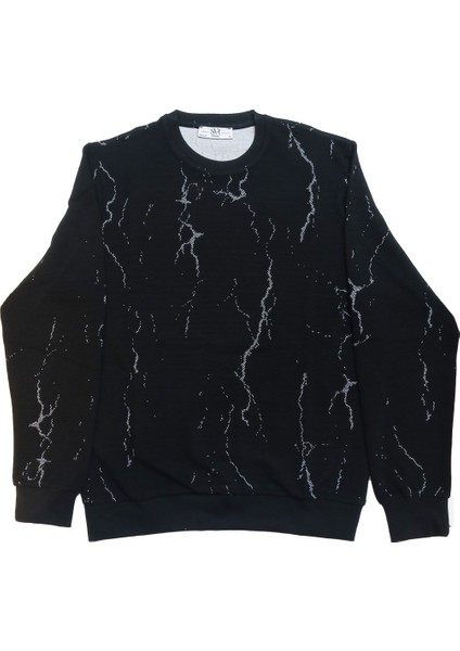 Mermer Desen Rahat Kalıp Sweatshirt fırsatları