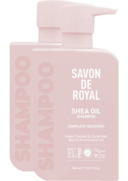 Shea Yağı Boyalı ve Kıvırcık Saçlar İçin Iyileşme Etkili Şampuan 500 ml x 2 Adet