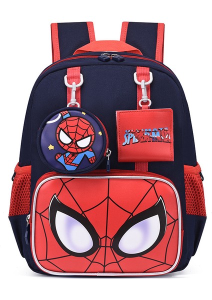 Çocuk Okul Çantası Ilkokul Öğrencileri Anaokulu Erkek ve Dişi Çizgi Film Örümcek Adam Sırt Çantası ​ (Yurt Dışından)