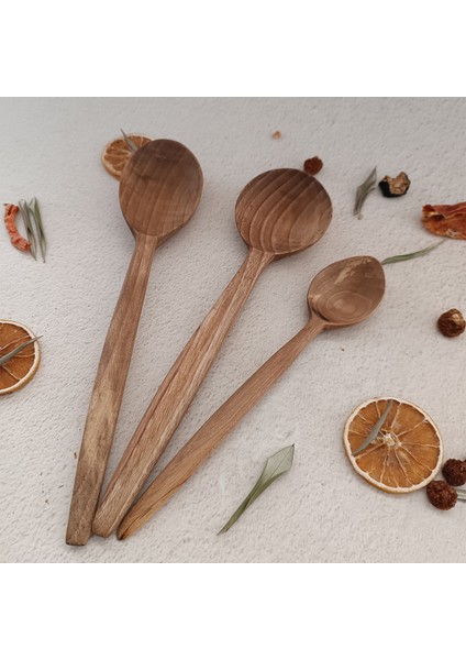 Ahşap Tahta Servis ve Sunum Kaşığı Seti - El Yapımı - Ceviz Ağacı indirimleri