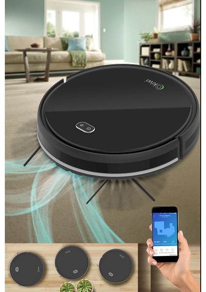 Akıllı Robot Süpürge Islak Kuru Robot Vacuum Mop KVC-4090