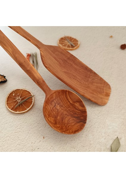 Ahşap Tahta Kaşık ve Spatula Seti - El Yapımı - Zeytin Ağacı- 33 cm fiyatları