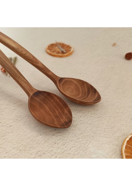 Ahşap Tahta Servis ve Sunum Kaşığı Seti - El Yapımı - Ceviz Ağacı - 24 cm fiyatları