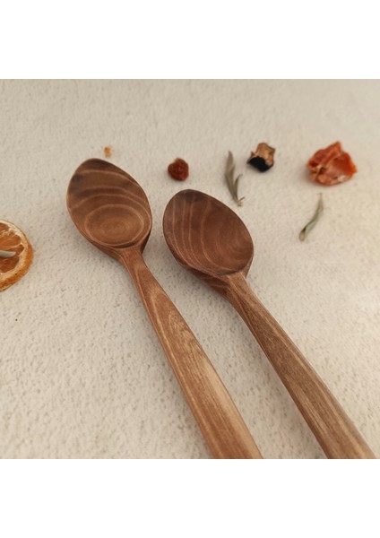 Ahşap Tahta Servis ve Sunum Kaşığı Seti - El Yapımı - Ceviz Ağacı - 24 cm modelleri