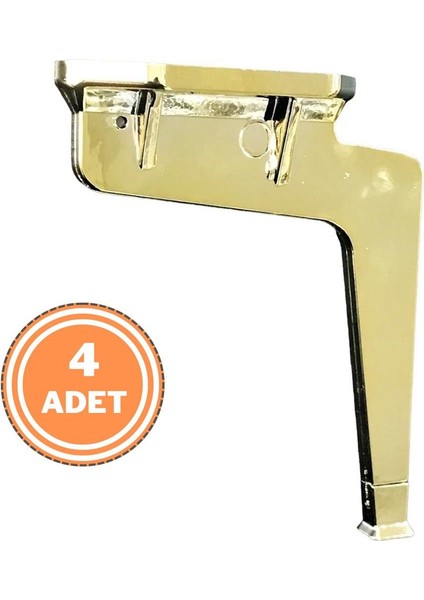 4 Adet Kaz Lüks Mobilya Koltuk Ayağı Metal Altın Sarı 17 cm