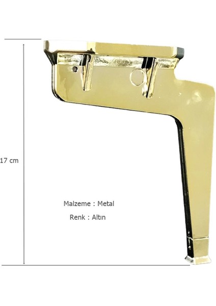 4 Adet Kaz Lüks Mobilya Koltuk Ayağı Metal Altın Sarı 17 cm fiyatları