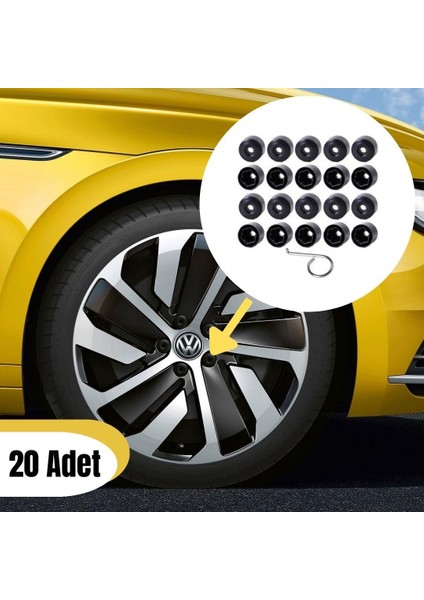 Bijon Kapağı Şifresiz 20 Adet Siyah Vw Golf 8 2020-2024 1K0601173