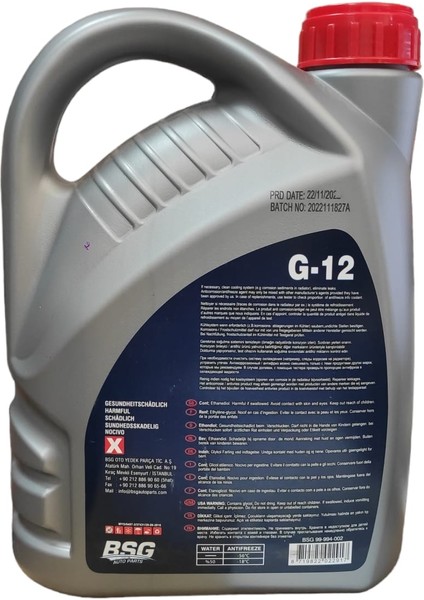Antifiriz Kırmızı G-12 Long Life -56 Derece 3 Litre