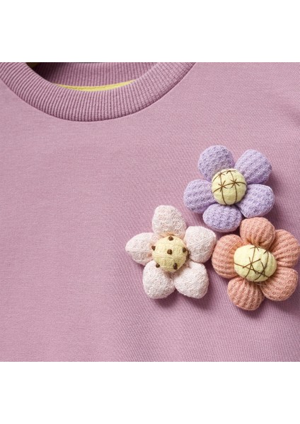 Jolbaby Örgü Çiçek Detaylı Kız Çocuk Sweatshirt Bluz fiyatları