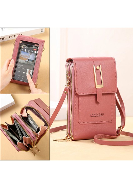 Kadın Yumuşak Deri Dokunmatik Ekran Cep Telefonu Crossbody Omuz (Yurt Dışından)