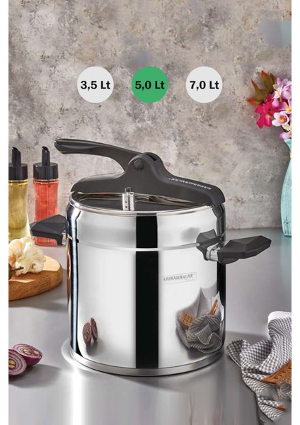 Prime Tekli Bakalit Saplı Düdüklü Tencere 5 lt