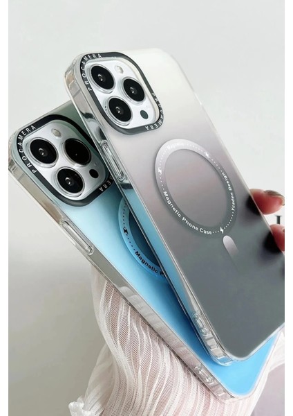 Dark Apple iPhone 14 Pro Max Uyumlu Gradyan Renkli Magsafe Kılıf Siyah fiyatları