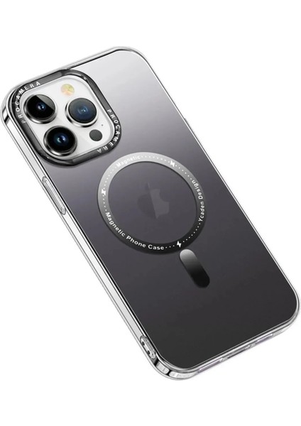 Dark Apple iPhone 14 Pro Max Uyumlu Gradyan Renkli Magsafe Kılıf Siyah fırsatları