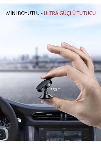 Universal Araç Telefon Tutucu Manyetik Mıknatıslı Yapışkanlı Telefon Standı Gümüş fırsatları