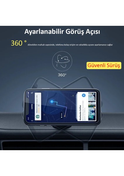 Universal Araç Telefon Tutucu Manyetik Mıknatıslı Yapışkanlı Telefon Standı Siyah modelleri