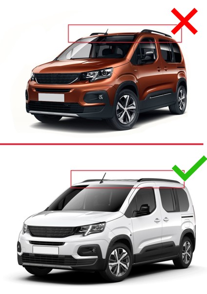 Peugeot Rifter 2023 ve Sonrası ile Uyumlu Hook Model Anahtar Kilitli Ara Atkı Tavan Barı Gri modelleri