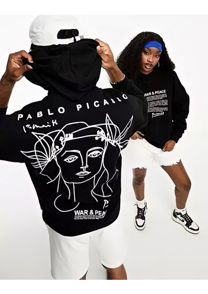 Picasso Baskı Oversize Sweatshirt
