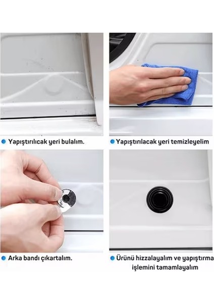 Universal Araç Kapı Kaput Bagaj Çarpma Koruyucu Amortisör Darbe Önleyici Stoper Siyah 10 Adet