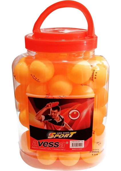 Avessa PP-100 3 Starturuncu Pinpon Topu Kavanozda 60 Lı