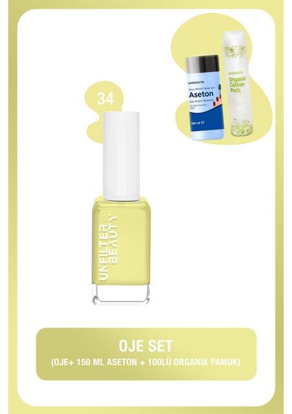 No:34 Oje + 150 ml Aseton + 100 Adet Pamuk