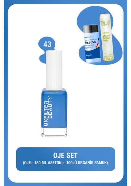 No:43 Oje + 150 ml Aseton + 100 Adet Pamuk