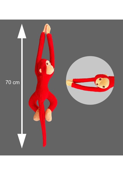 Elleri Yapışan Oyun ve Uyku Arkadaşı 70 cm Peluş Maymun Oyuncak - Hediyelik - Aksesuar ve Süs - Oyun ve Uyku Arkadaşı
