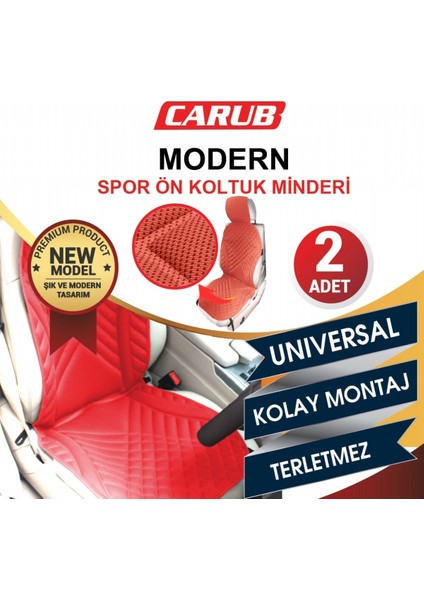 Koltuk Minderi Modern Spor Kırmızı 2 Li BR4818104