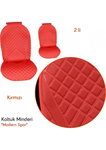 Koltuk Minderi Modern Spor Kırmızı 2 Li BR4818104