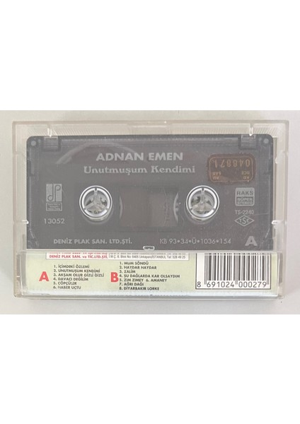 Adnan Emen Unutmuşum Kendimi Kaset (Orjinal Dönem Baskı)