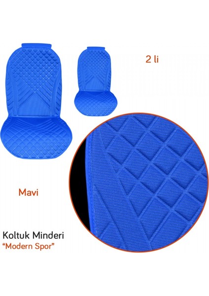 Koltuk Minderi Modern Spor Mavi 2 Li BR4818105