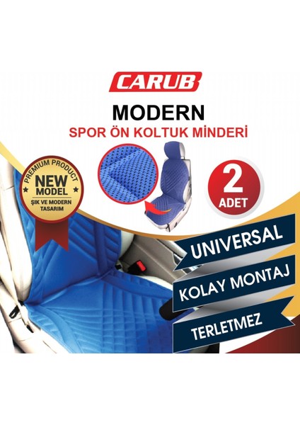 Koltuk Minderi Modern Spor Mavi 2 Li BR4818105