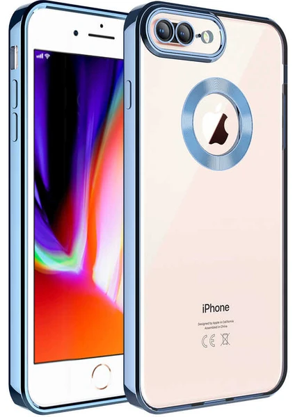 Apple iPhone 8 Plus Kılıf Kamera Korumalı Logo Gösteren Zore Omega Kapak