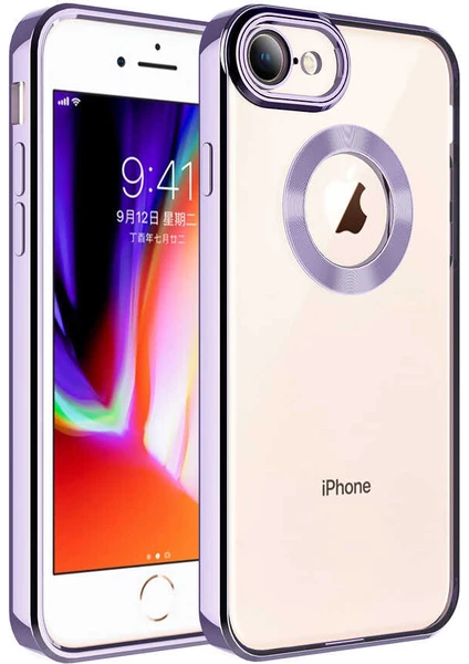 Apple iPhone 8 Kılıf Kamera Korumalı Logo Gösteren Zore Omega Kapak