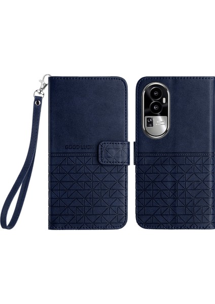 - 1383 Oppo Reno 10 Pro Plus Için Kart Tutuculu Deri Cüzdan Telefon Kılıfı - Mavi (Yurt Dışından)