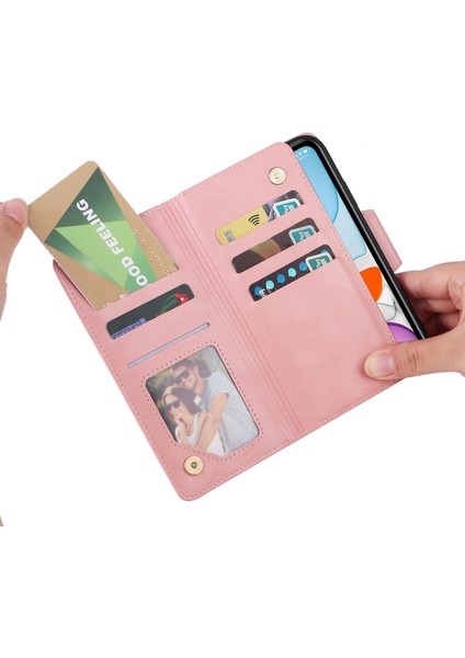 Ile Uyumluiphone 11 Mıknatıslı Deri Zip Cüzdan Kart Sahibi (Yurt Dışından)
