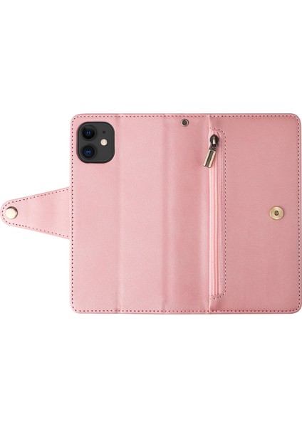 Ile Uyumluiphone 11 Mıknatıslı Deri Zip Cüzdan Kart Sahibi (Yurt Dışından)