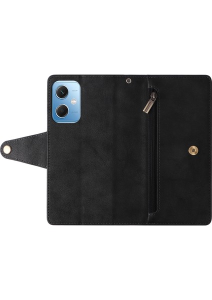Ile Uyumluredmi Note 12 Mıknatıslı Deri Zip Cüzdan Kart Sahibi (Yurt Dışından)