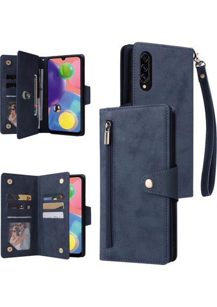 Ile Uyumlusamsung Galaxy A70/A70S Mıknatıslı Deri Zip Cüzdan Kart Sahibi (Yurt Dışından)
