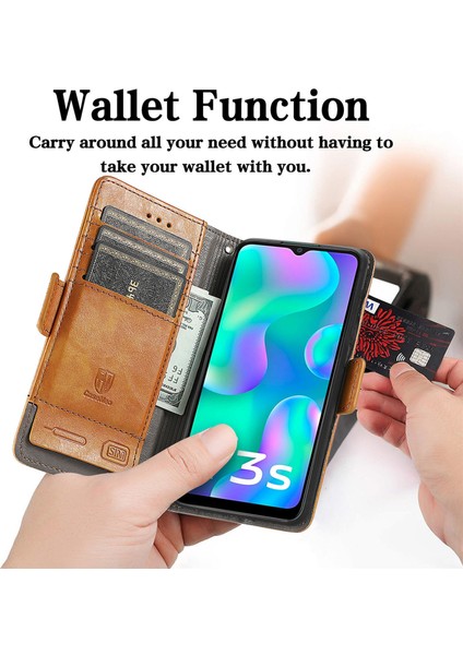 - 1383 Vivo Y3S 2021 Için Kart Tutuculu Pu Deri Cüzdan Telefon Kılıfı - Haki (Yurt Dışından) fiyatları