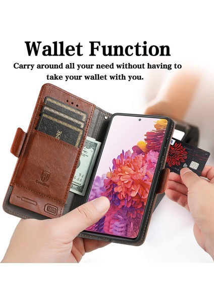 Ile Uyumlu Samsung Galaxy S20FE Cüzdan Kılıfı, Kart Tutuculu Pu Deri Flip Kılıf Rfıd Engelleme Kickstand Telefon Kapağı (Yurt Dışından)