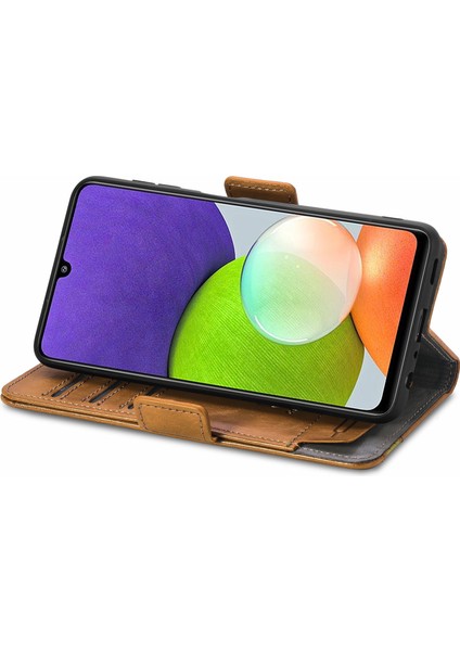 Ile Uyumlu Samsung Galaxy A22 4g Cüzdan Kılıfı, Kart Tutuculu Pu Deri Flip Kılıf Rfıd Engelleme Kickstand Telefon Kapağı (Yurt Dışından) modelleri