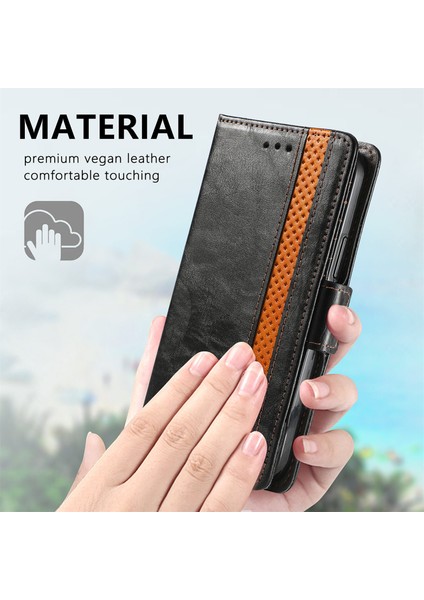 Ile Uyumlu iPhone 13 Pro Max Cüzdan Kılıfı, Kart Tutuculu Pu Deri Flip Kılıf Rfıd Engelleme Kickstand Telefon Kapağı (Yurt Dışından)