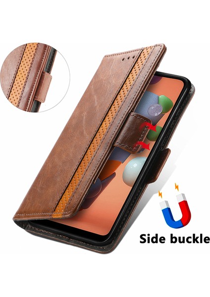 - 1383 Samsung Galaxy A11/M11 Için Kart Tutuculu Pu Deri Cüzdan Telefon Kılıfı - Kahverengi (Yurt Dışından) fırsatları