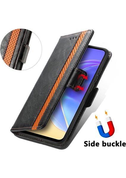 Ile Uyumlu Vıvo V21E 5g Cüzdan Kılıfı, Kart Tutuculu Pu Deri Flip Kılıf Rfıd Engelleme Kickstand Telefon Kapağı (Yurt Dışından) fırsatları