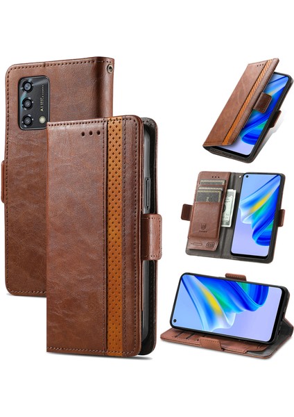 Ile Uyumlu Oppo A95 4g 5g Cüzdan Kılıfı, Kart Tutuculu Pu Deri Flip Kılıf Rfıd Engelleme Kickstand Telefon Kapağı (Yurt Dışından)