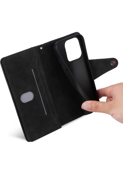 Ile Uyumluiphone 14 Pro Mıknatıslı Deri Zip Cüzdan Kart Sahibi (Yurt Dışından)