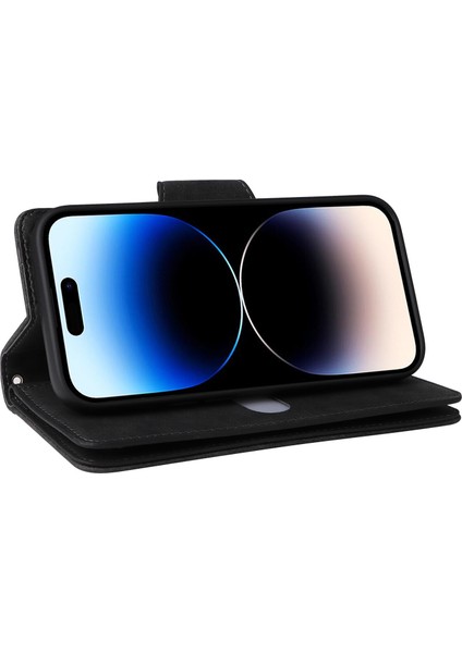 Ile Uyumluiphone 14 Pro Mıknatıslı Deri Zip Cüzdan Kart Sahibi (Yurt Dışından)