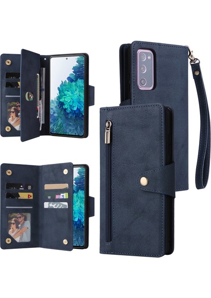 Ile Uyumlusamsung Galaxy S20FE Mıknatıslı Deri Zip Cüzdan Kart Sahibi (Yurt Dışından)